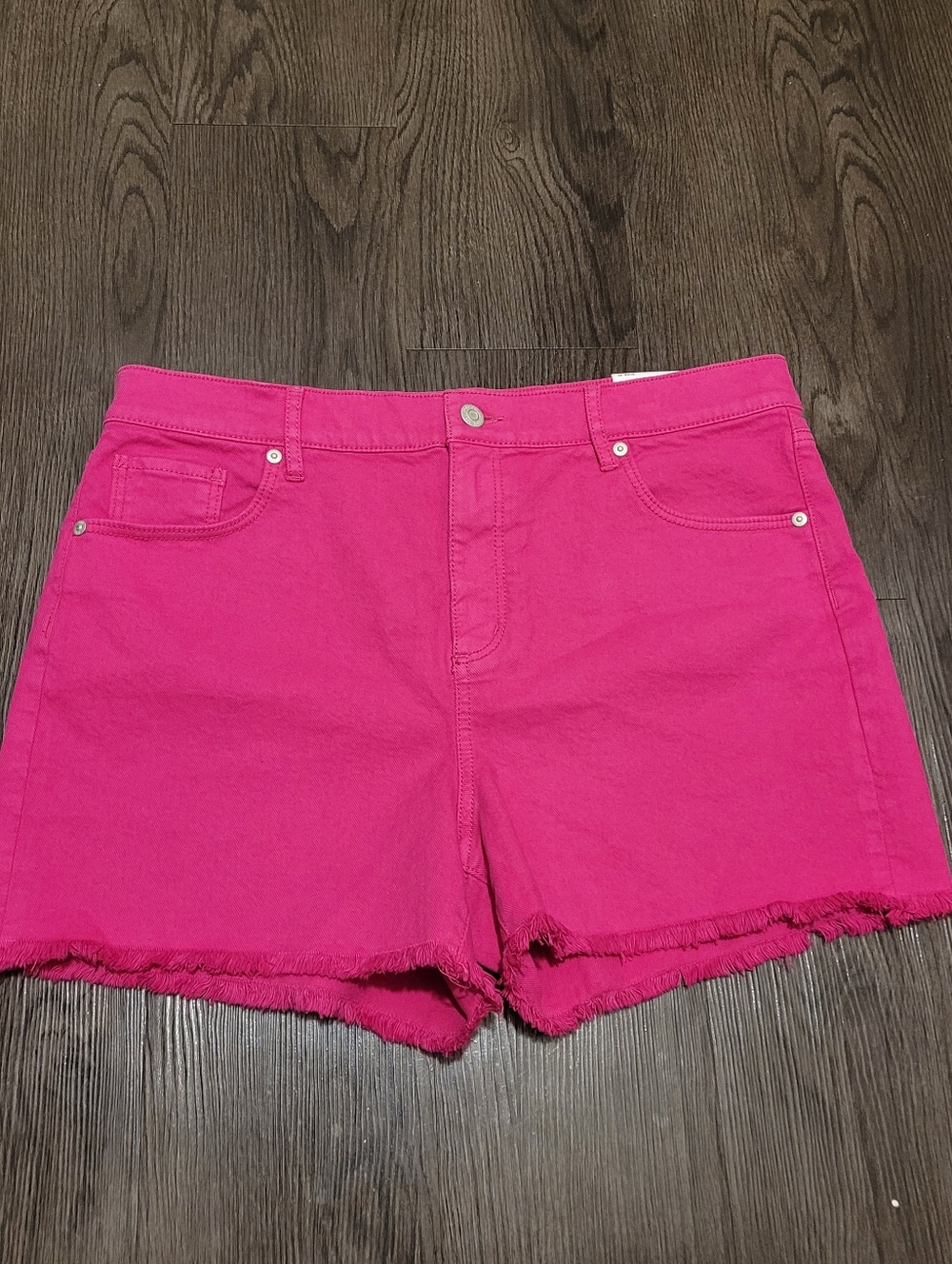 LOFT High Rise Cut Off Raw Hem Shorts in Hot Pink 31 NWT Barbiecore Festival